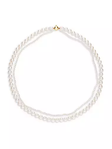 Classic Collection 14K Yellow Gold & 2.5-6MM Pearl Double Peggy Necklace