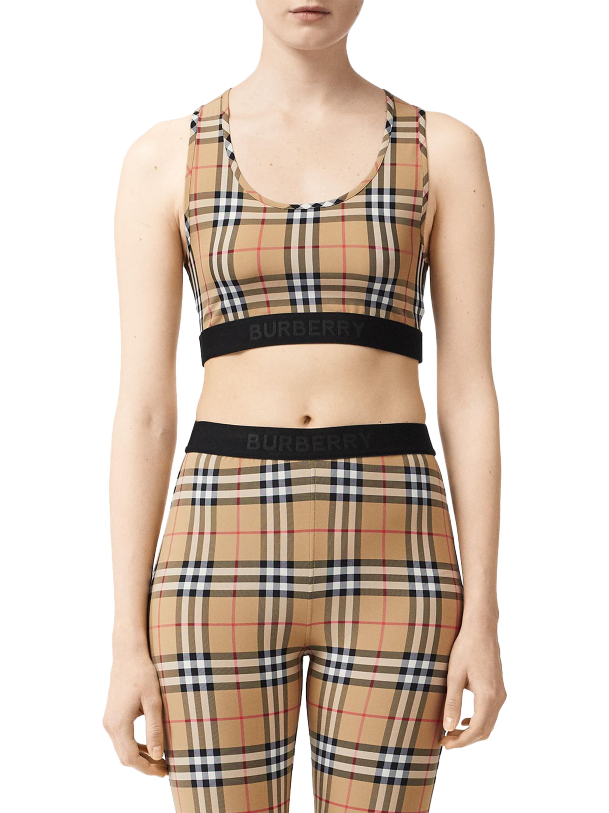 Burberry Green Check Sport Bra