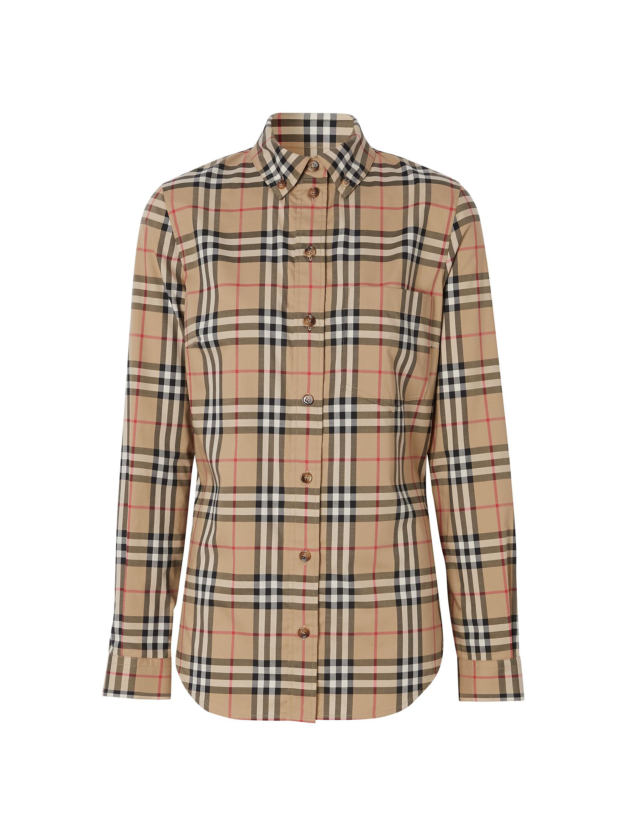 Burberry Women's Archive Check Button-Down Shirt - Beige