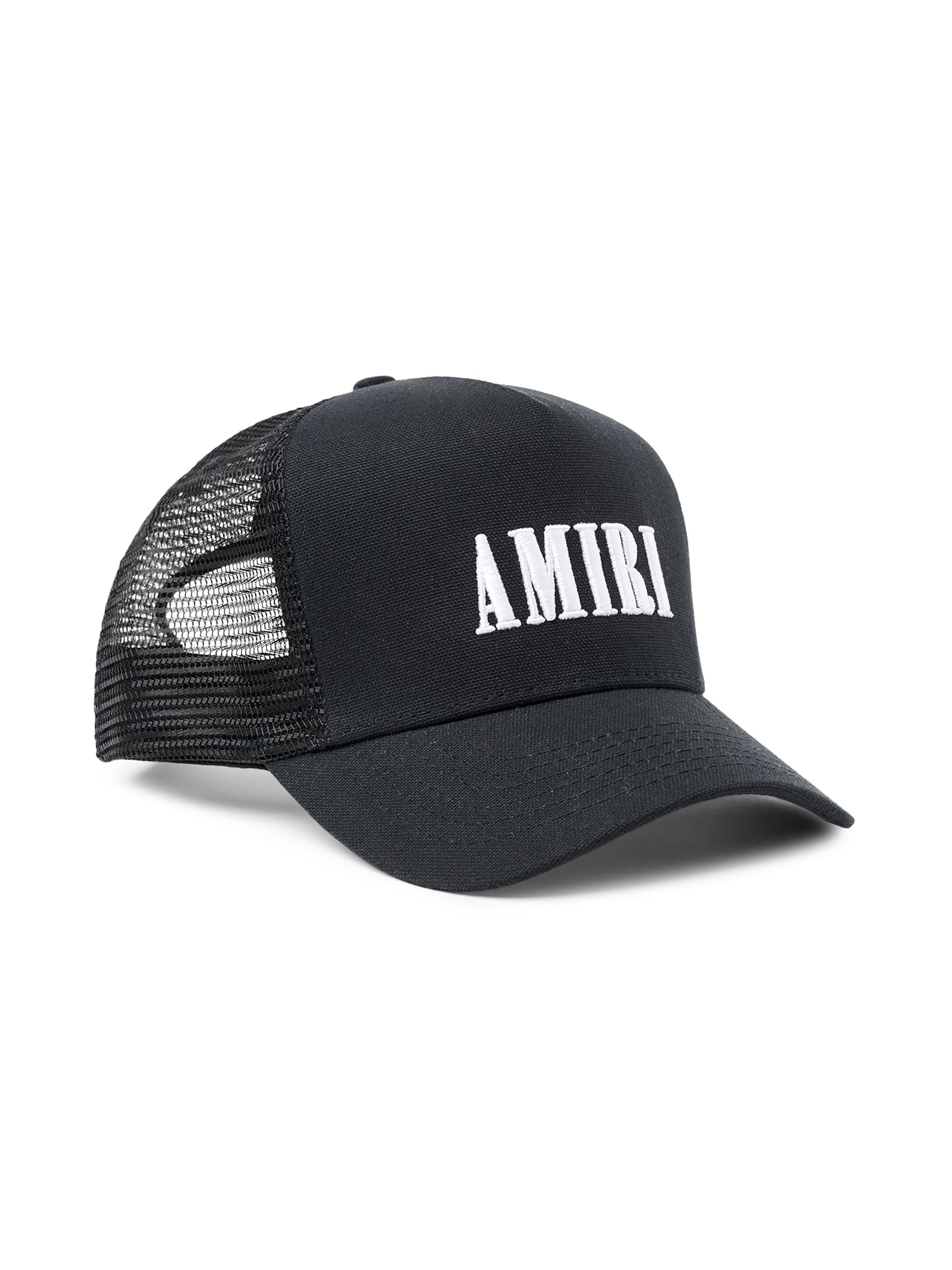 Amiri Men's Logo Trucker Hat - Black White