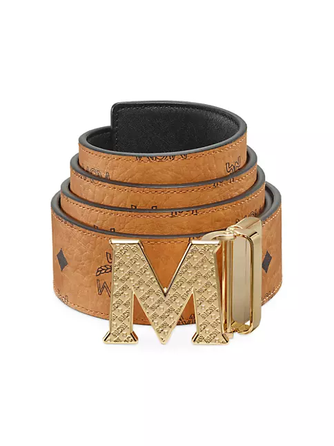 Men's Mcm Claus Reversible Belt - White - Size One Size