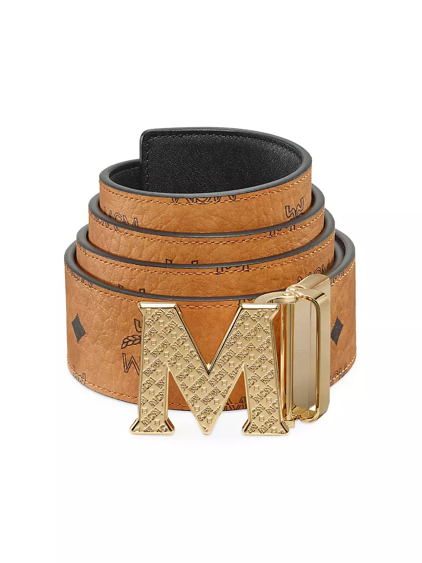Shop MCM Claus Reversible Logo Engraved Belt | Saks Fifth Avenue