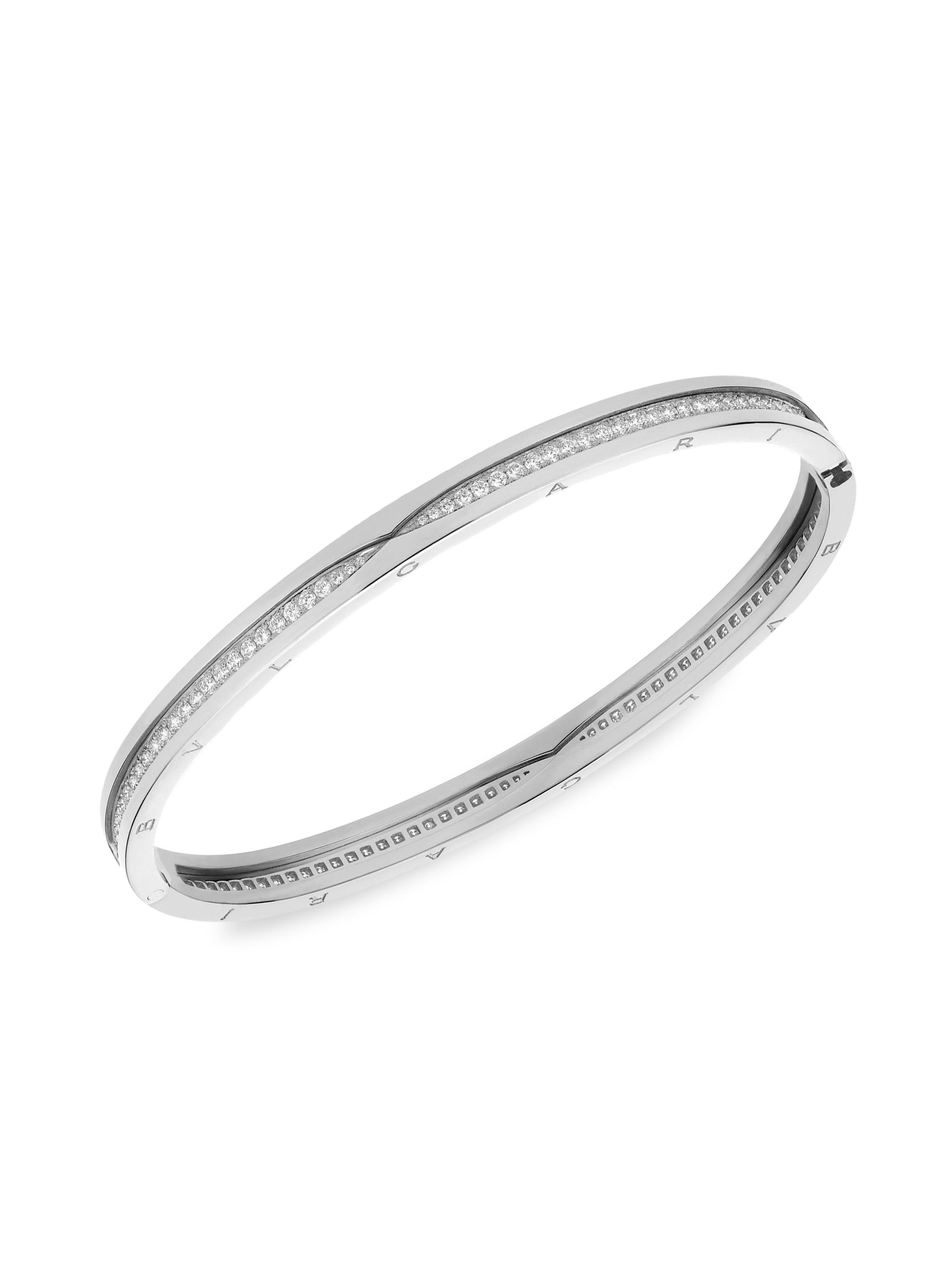 BVLGARI Women's B. zero1 18K White Gold & Diamond Bangle Bracelet - White Gold