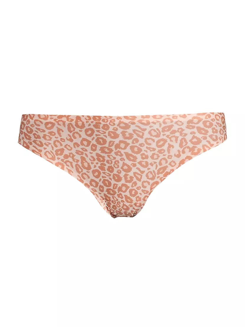 Soft Stretch Seamless Thong Panty Leopard O/S by Chantelle
