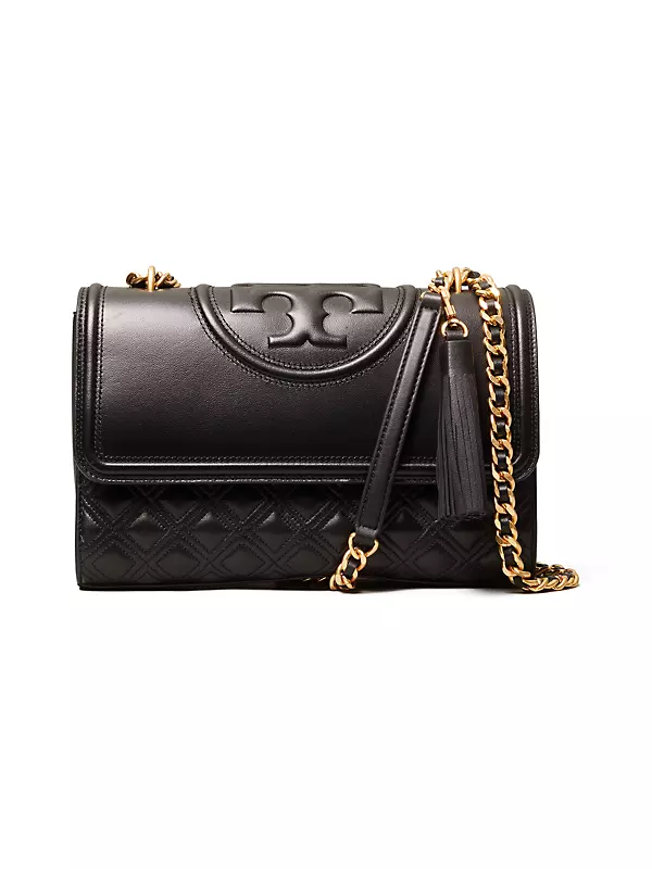 Tory Burch Fleming Small Leather Shoulder Bag Black
