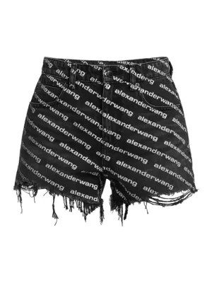 Moschino Kids logo-print track shorts - Black