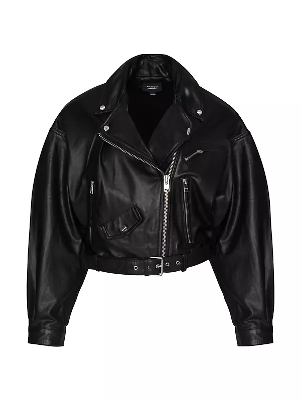 Shop Lamarque Dylan Leather Biker Jacket | Saks Fifth Avenue