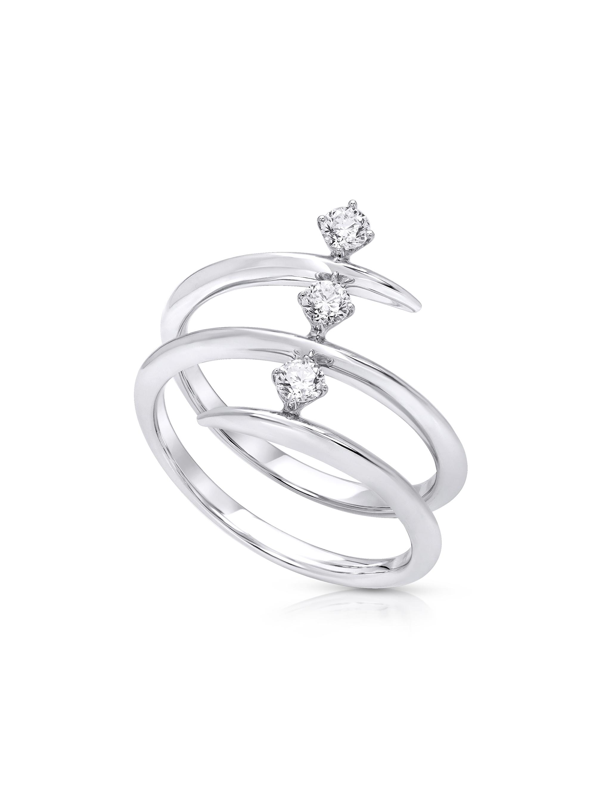 Hueb Women's 18K White Gold & 0.33 TCW Diamond Spiral Ring - White Gold