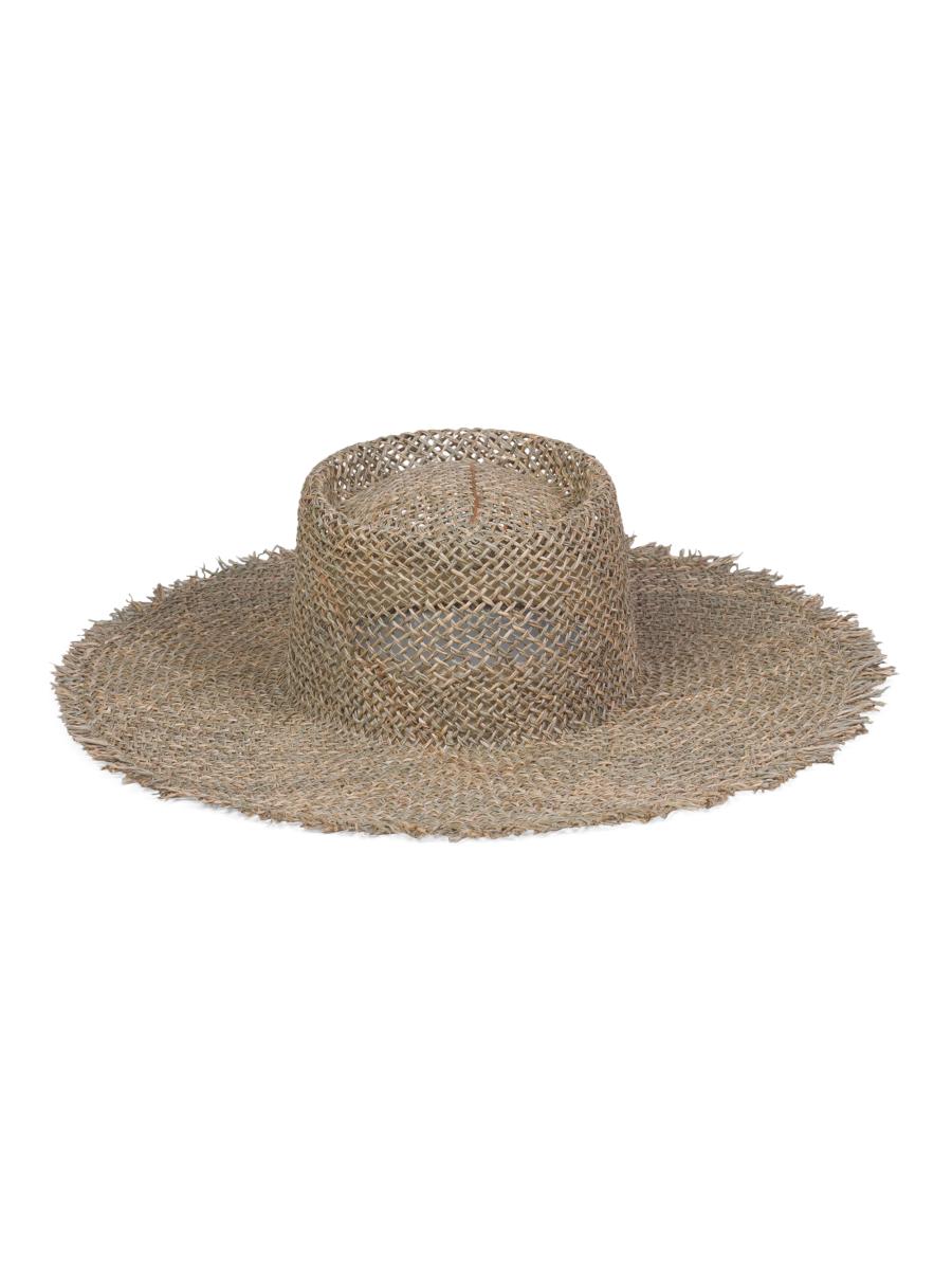 Lack of Color Sunnydip Fray Woven Seagrass Fedora Straw Beach Shade Hat Small Lack Of Color | Accessories | Lack Of Color Sunnydip Fray  main image 2