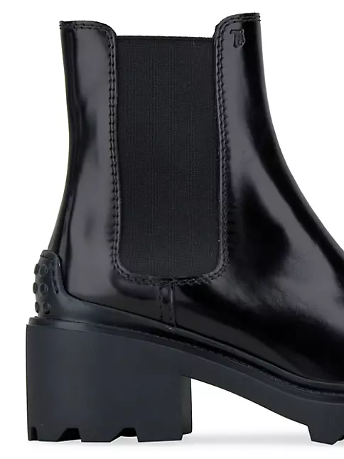 Tod's Patent-leather Chelsea Boots - Women - Black Boots - IT37