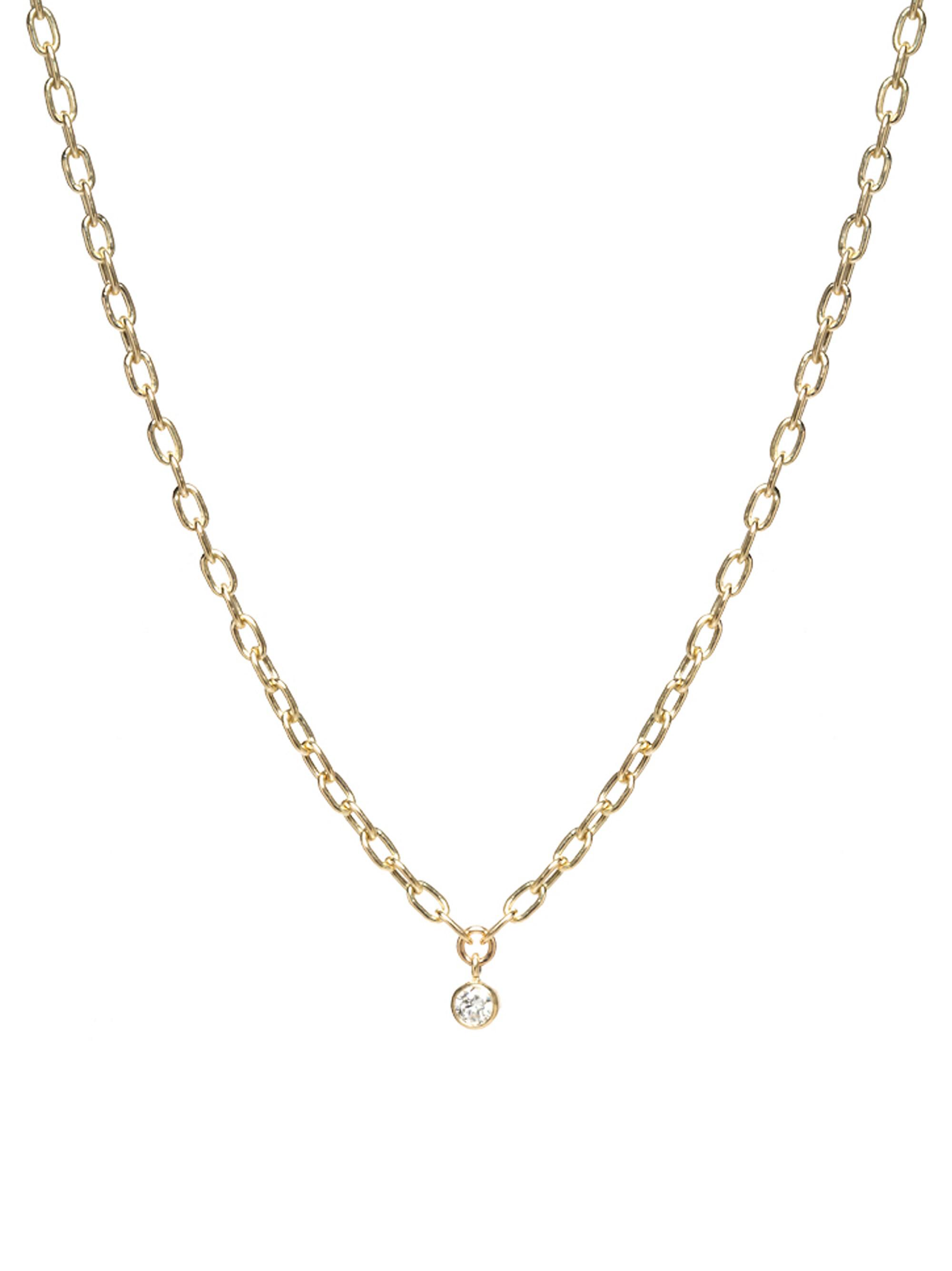 Zoë Chicco Women's 14K Yellow Gold & Bezel Diamond Chain Necklace - Gold