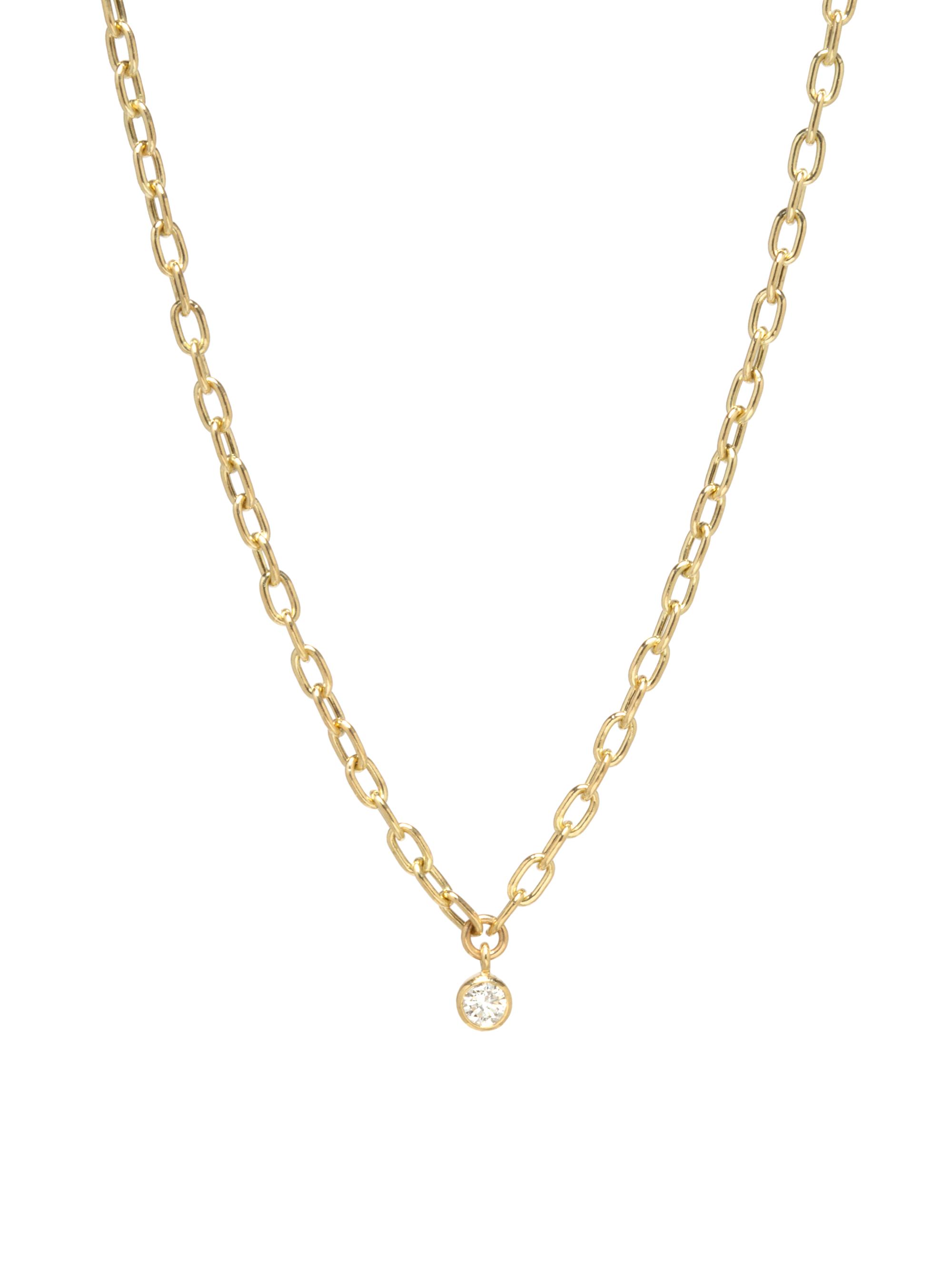 Zoë Chicco Women's 14K Yellow Gold & Bezel Diamond Pendant Necklace - Gold