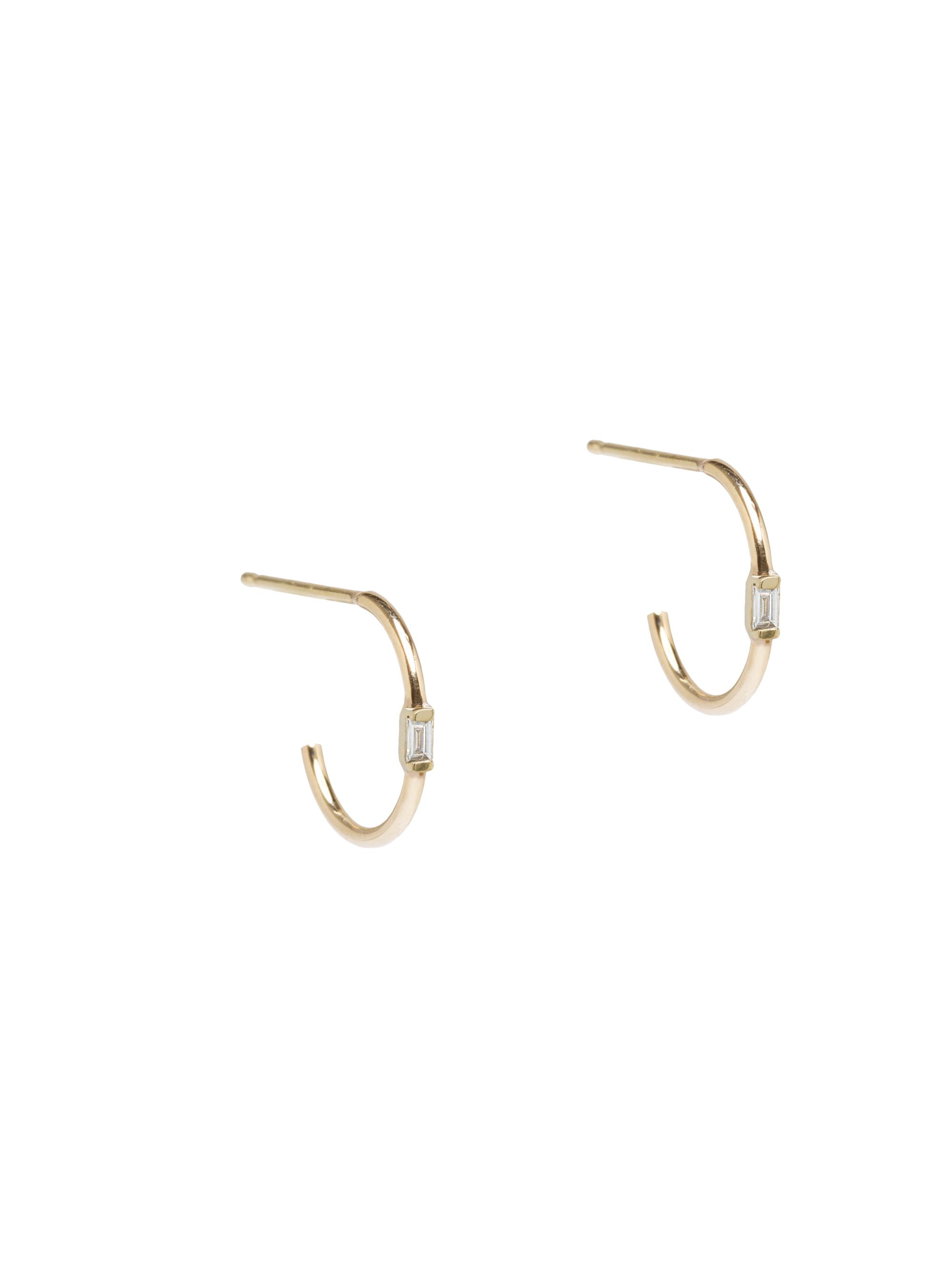Zoë Chicco Women's 14K Yellow Gold & Baguette Diamonds Hoop Earrings - Yellow