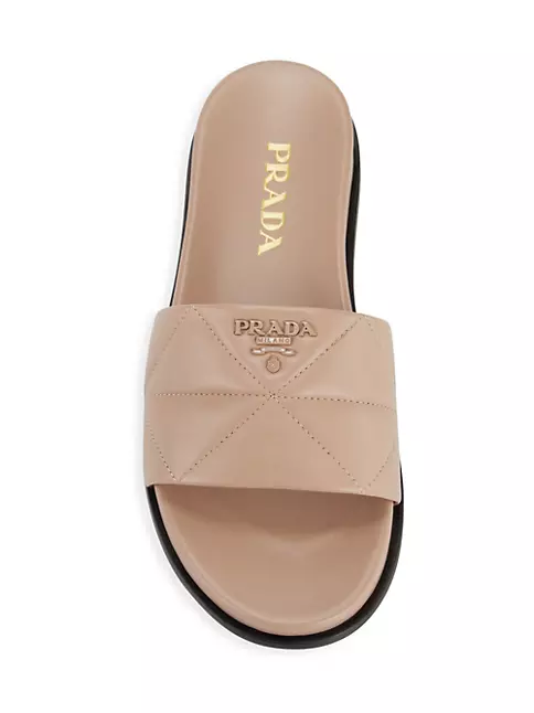 Prada - Black Quilted Nappa Leather Slide, 35mm