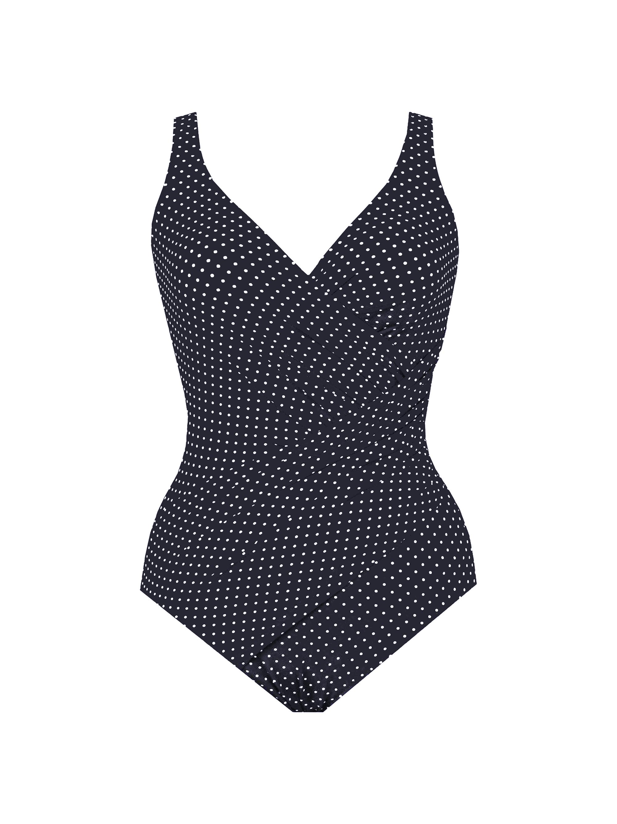 Miraclesuit Swim Women's Plus Pin-Point Oceanus One-Piece Swimsuit - Black White