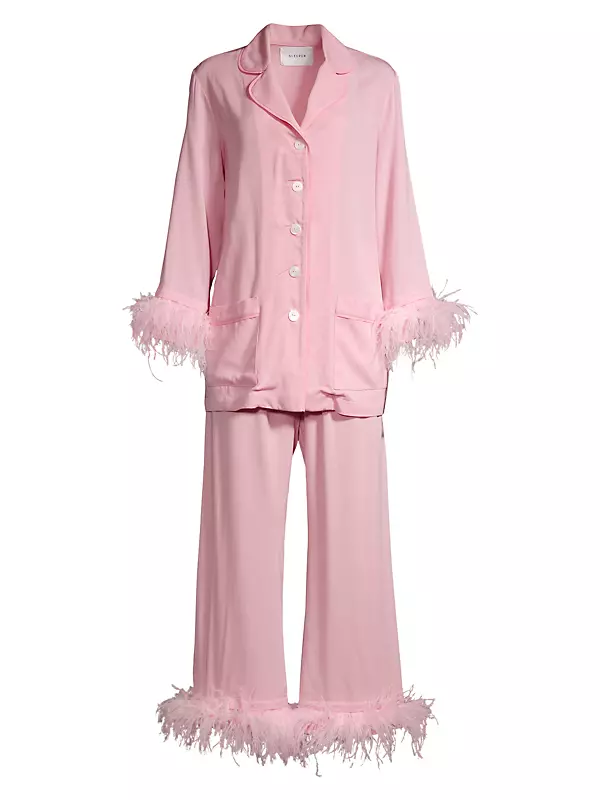 Shop Sleeper Party Faux Feather 2-Piece Pajama Set