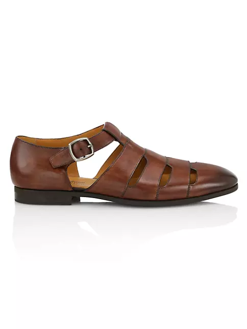 Shop Saks Fifth Avenue COLLECTION Leather Fisherman Sandals