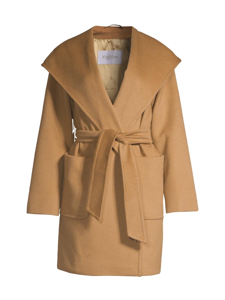Max Mara Rialto Hooded Wool Wrap Jacket | Saks Fifth Avenue