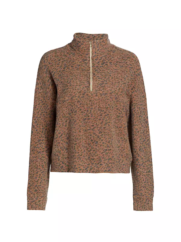 Mini Leopard Half-Zip Sweater