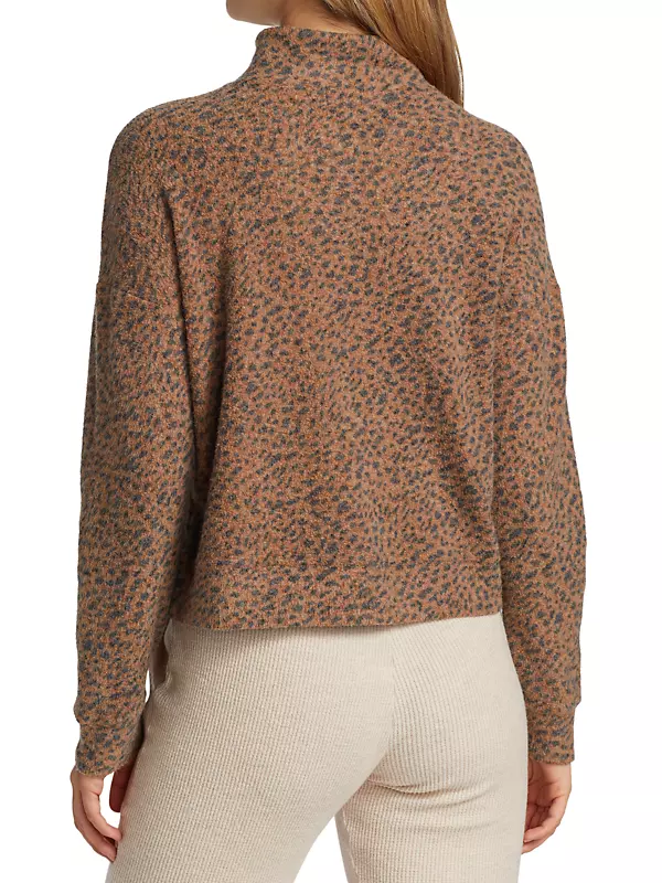 Mini Leopard Half-Zip Sweater