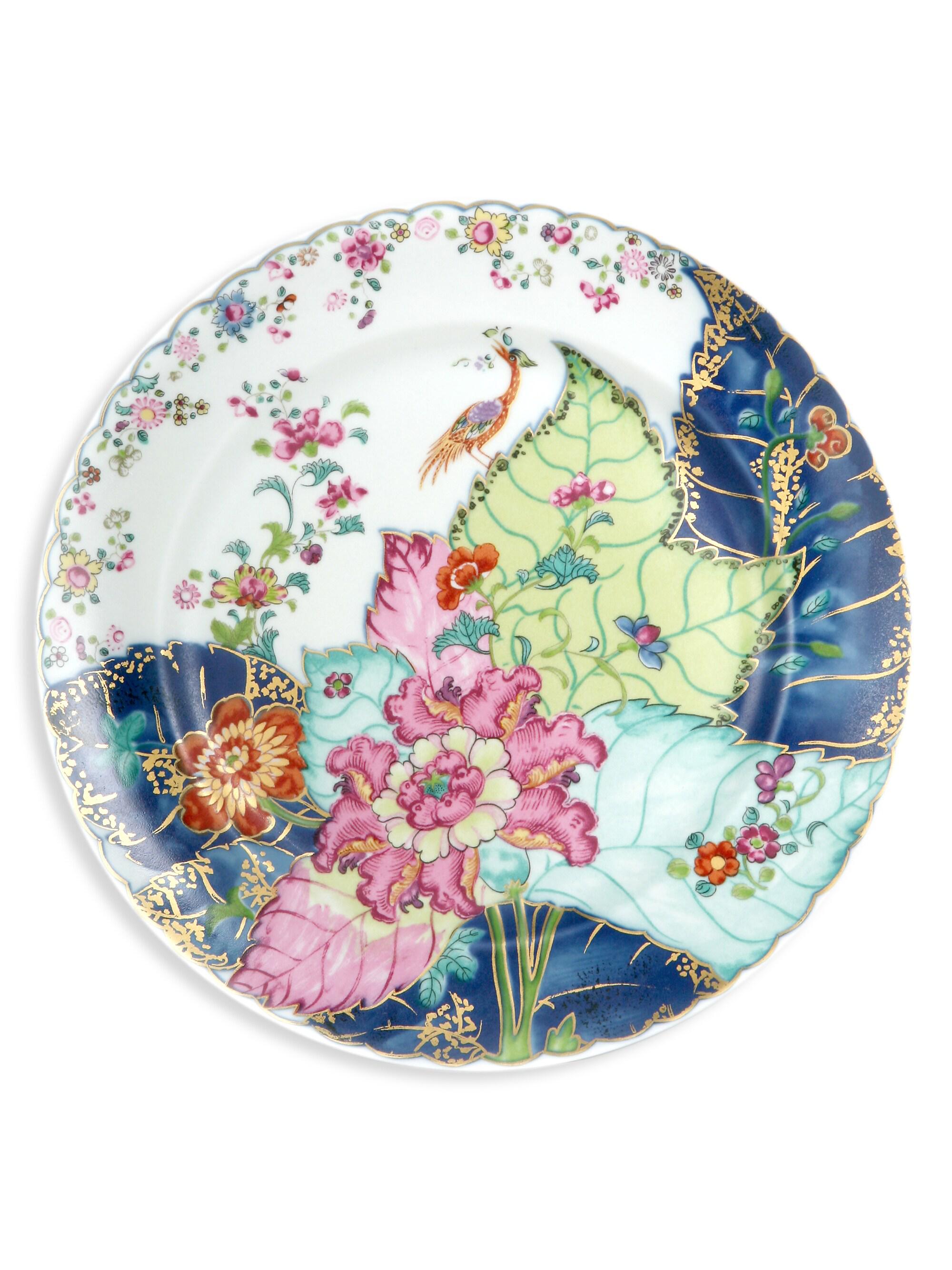 Mottahedeh Tobacco Leaf Porcelain Dessert Plate