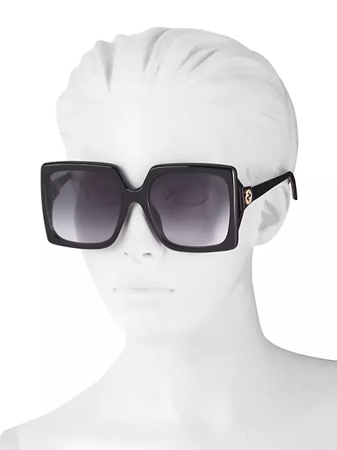 Stella Rectangular Sunglasses in Clear frame by The Attico x LINDA