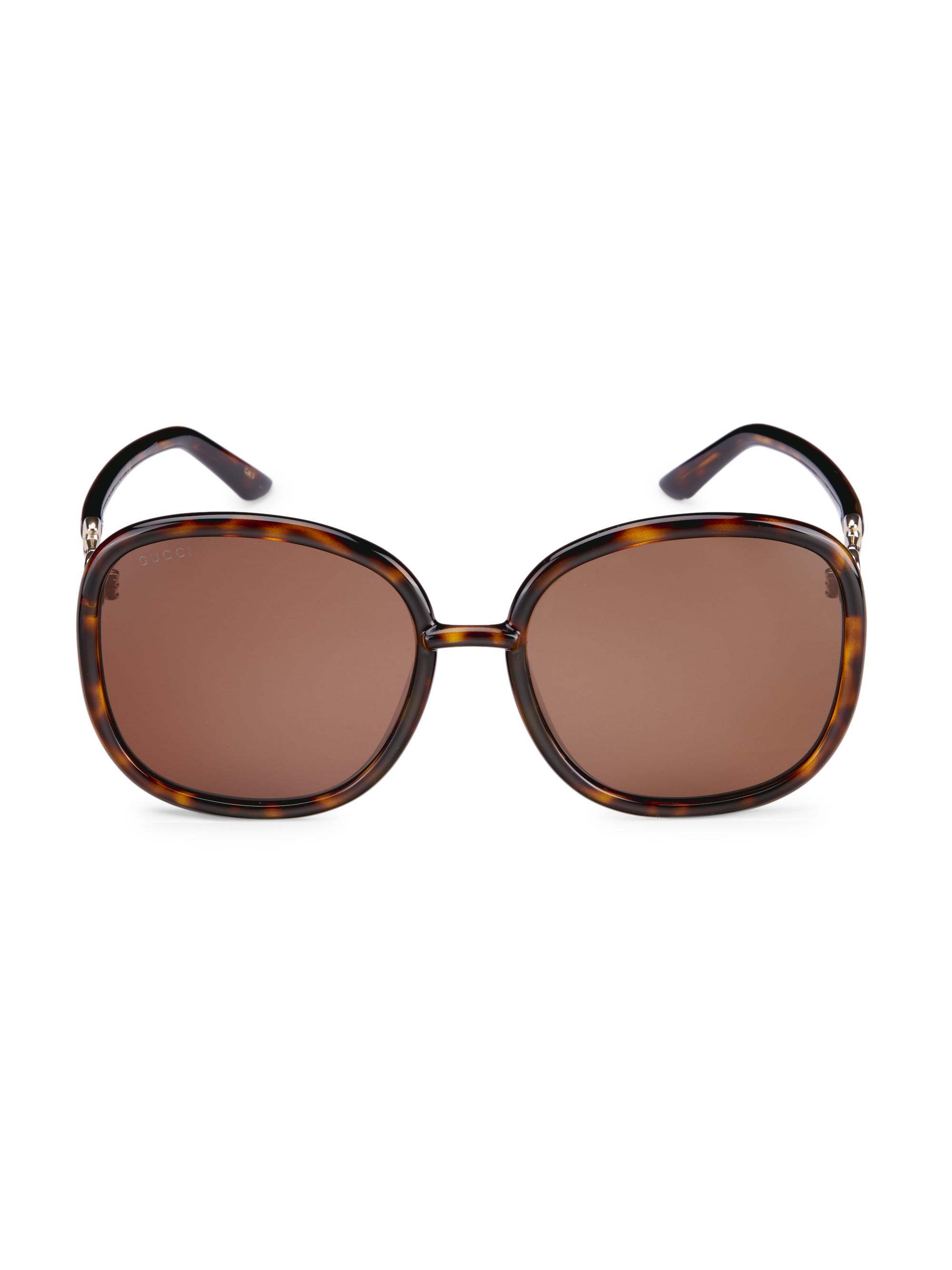 Gucci Women's  Logo 60MM Oval Sunglasses - Black