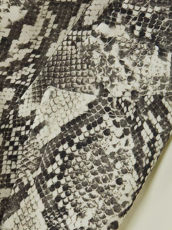 Snakeskin-Print Sleek Trench Coat