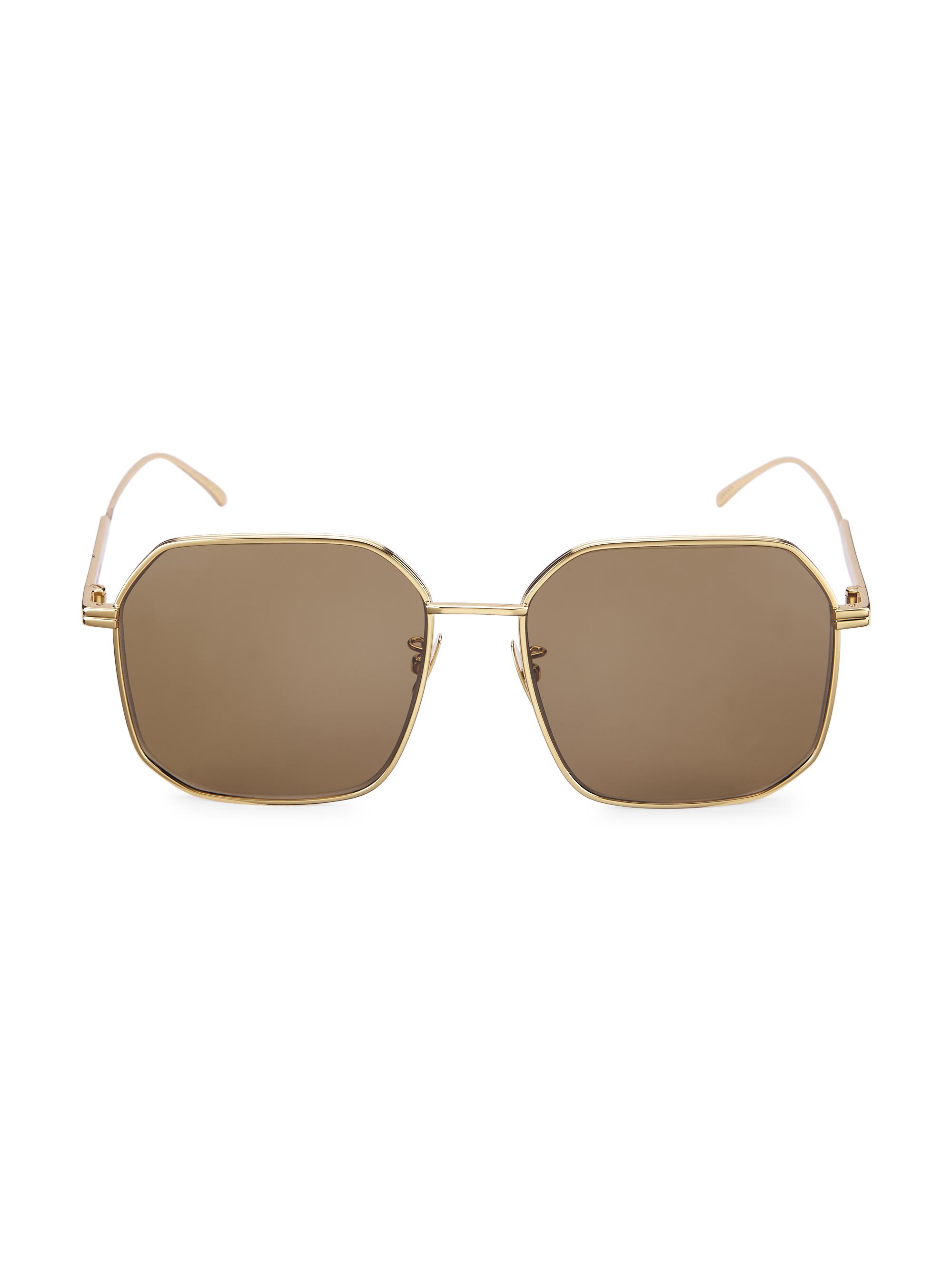 Bottega Veneta Women's DNA 58MM Square Sunglasses - Gold