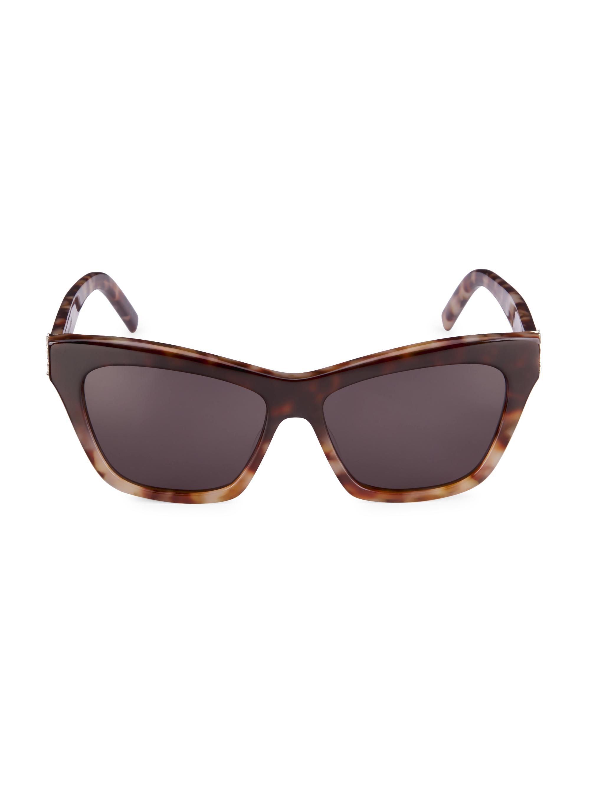 Saint Laurent Women's Monogram 56MM Cat-Eye Sunglasses - Avana
