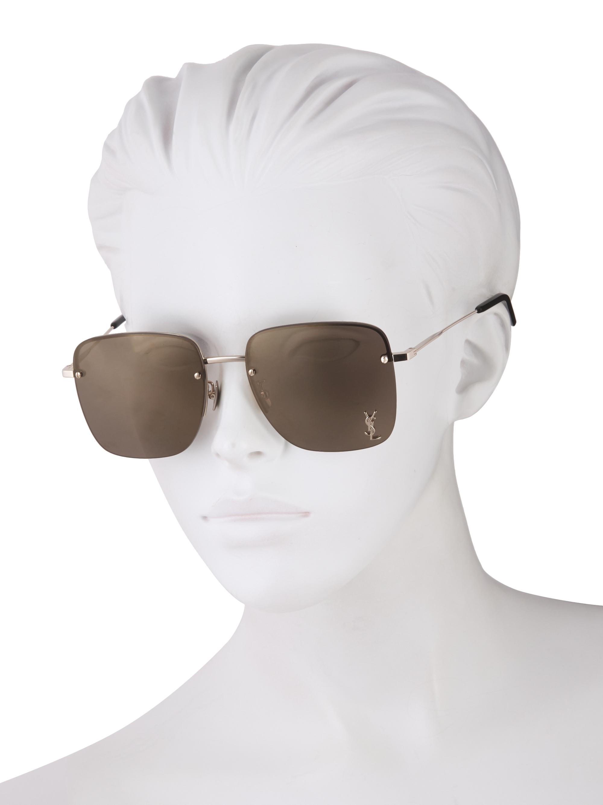 Saint Laurent Monogram 58MM Square Sunglasses | Saks Fifth Avenue