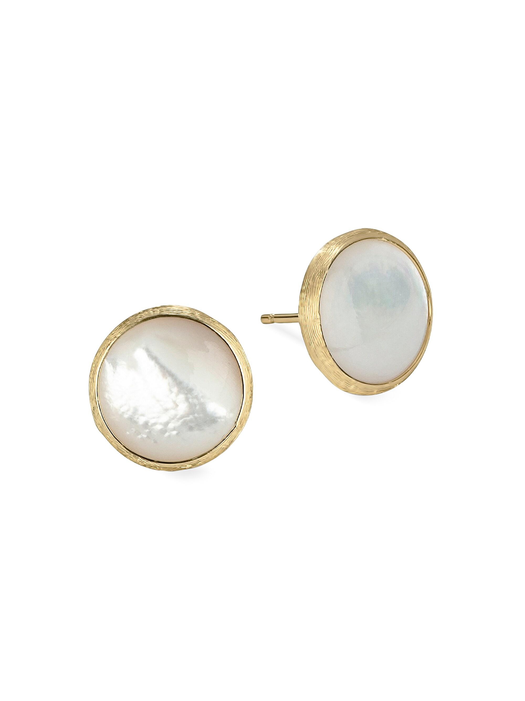 Marco Bicego Women's Jaipur Color 18K Yellow Gold & Mother-of-Pearl Stud Earrings - Gold