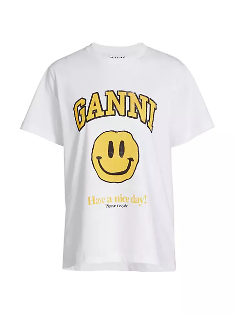 Ganni Logo Cotton Jersey T-Shirt