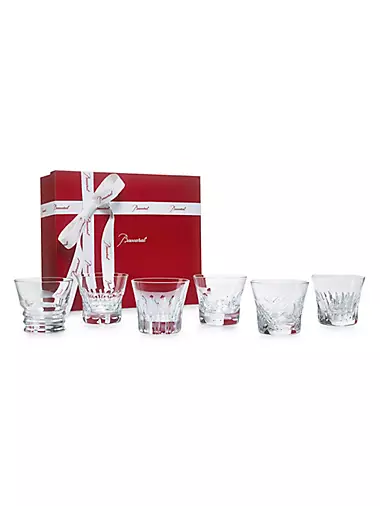 Fifth Avenue Crystal Medallion Double Wall Set of 4, 9 oz, Water Glasses  for Cocktails, & More, Textured Etched Patterns