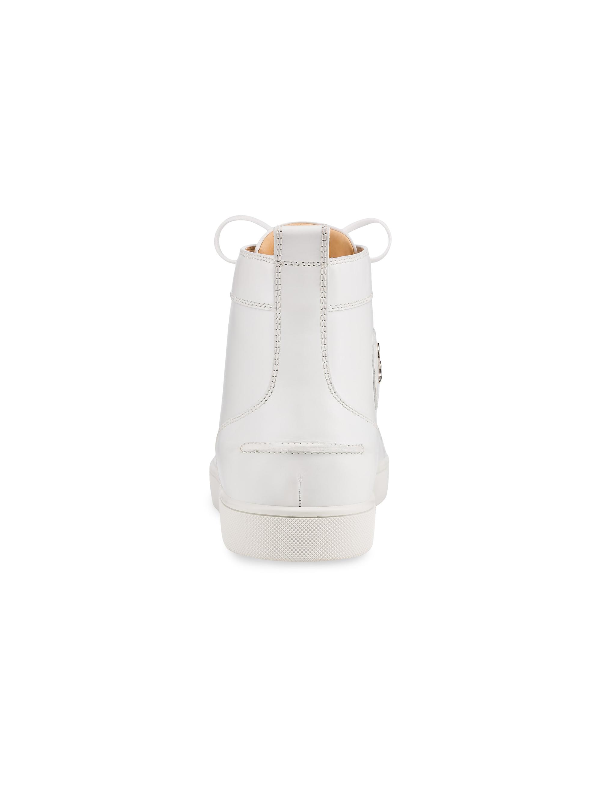 Christian Louboutin Men's Louis High Top Sneakers - White - side view in White
