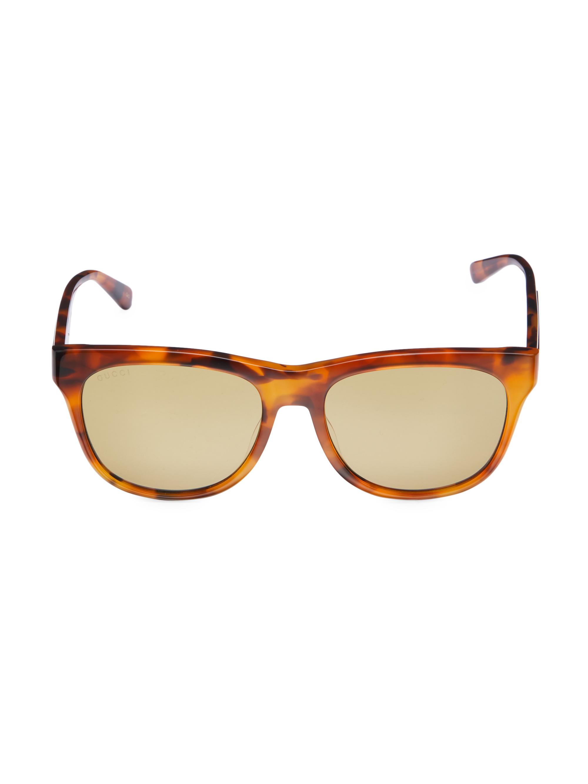 Gucci Men's Seasonal Icon 55M Rectangular Sunglasses - Avana