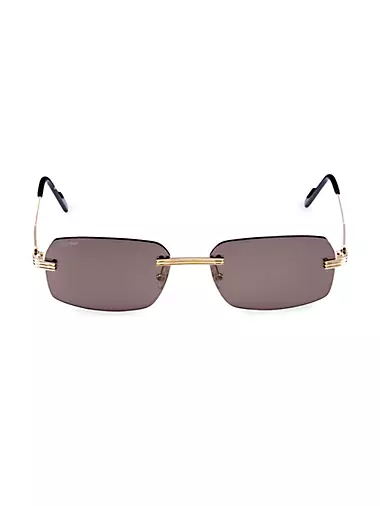 CHANEL CC Aviators Pink Rimless Sunglasses W/Case - Chelsea Vintage Couture