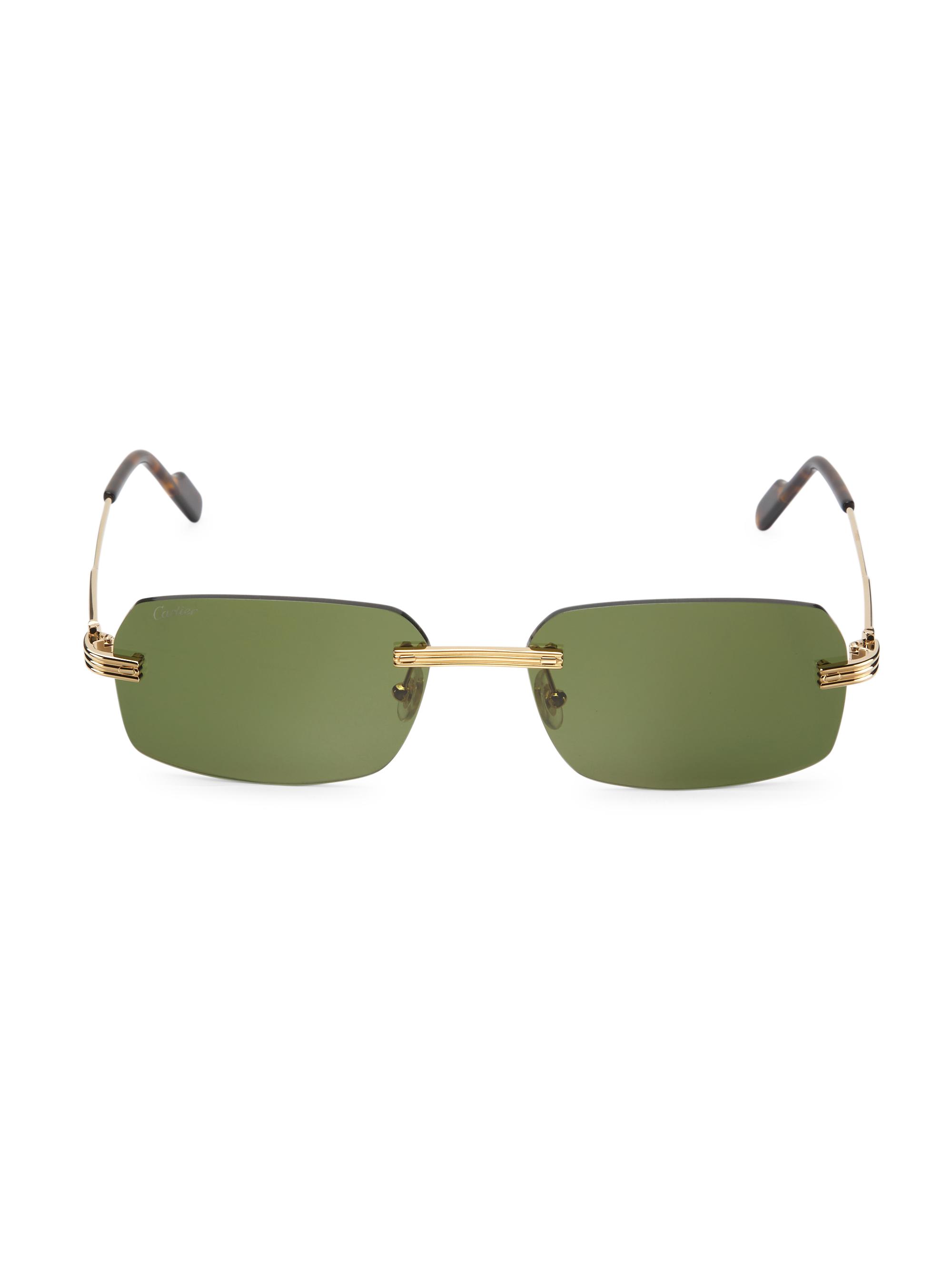 Cartier Gold Rectangular Sunglasses