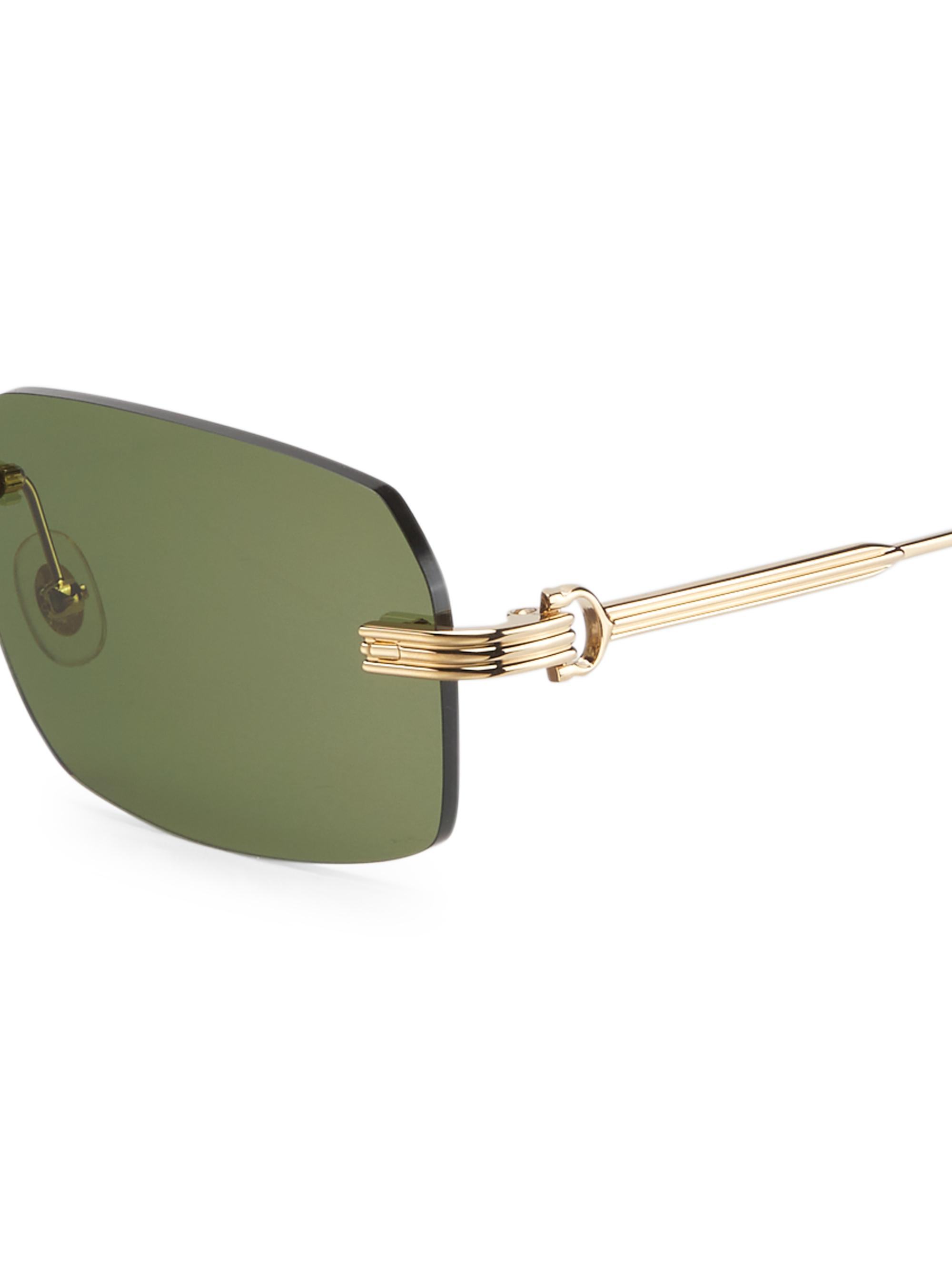 断捨離中Cartier 18K YG 正規品お値下げしました。 Cartier Core Range 58MM Rectangular Sunglasses | Saks Fifth Avenue