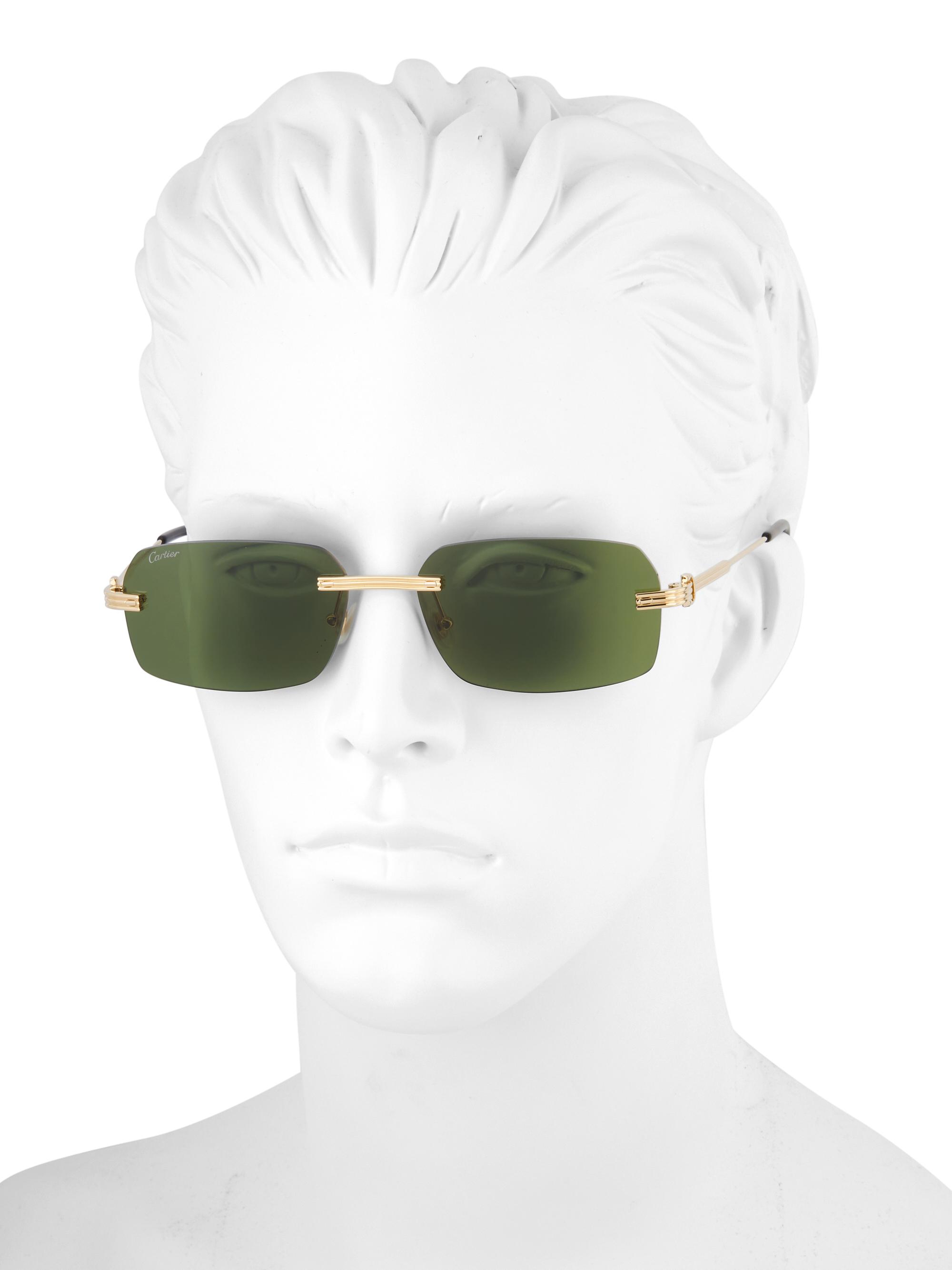 Cartier Core Range 58MM Rectangular Sunglasses | Saks Fifth Avenue