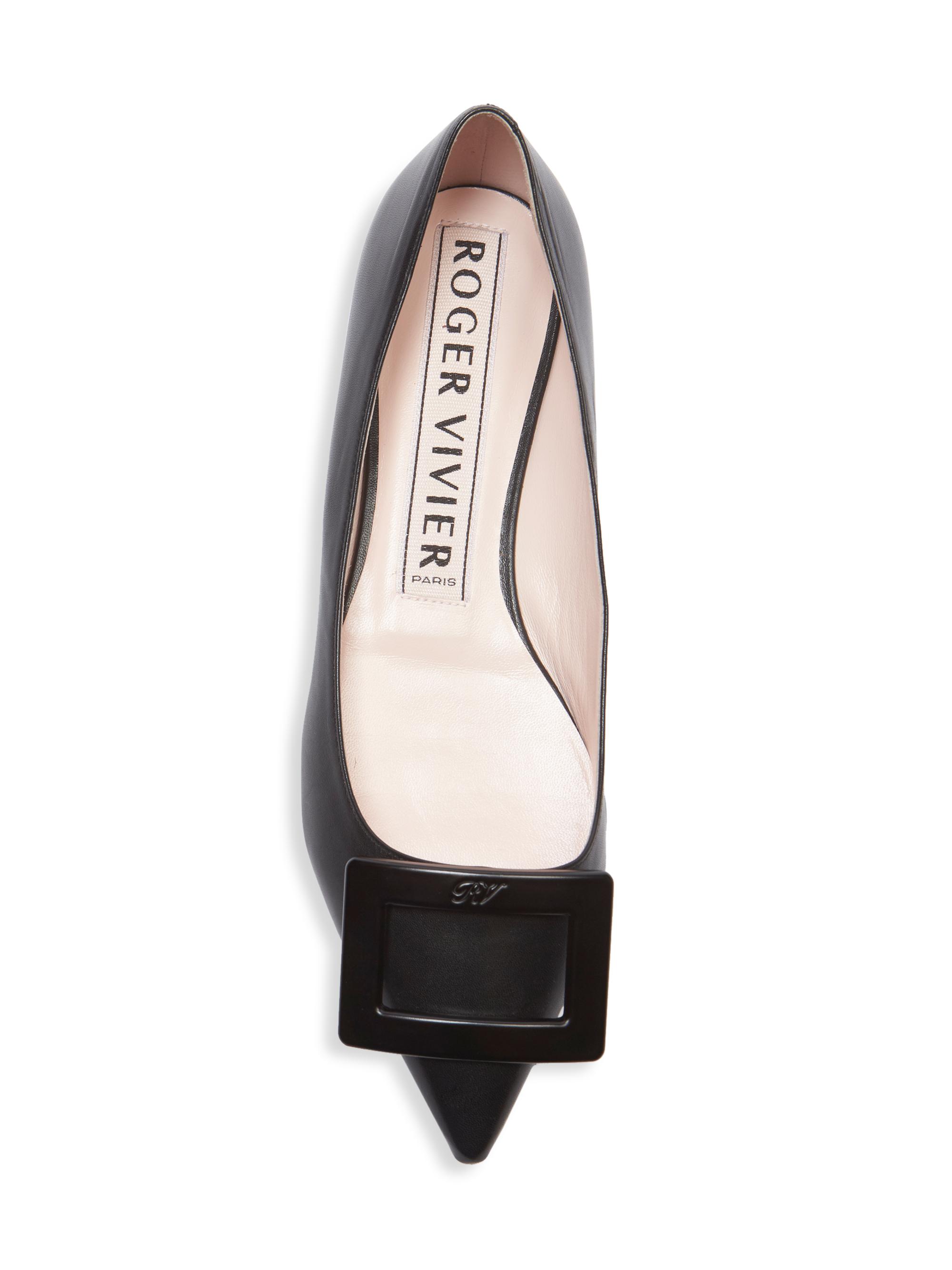 Roger Vivier Gommettine Leather Flats | Saks Fifth Avenue