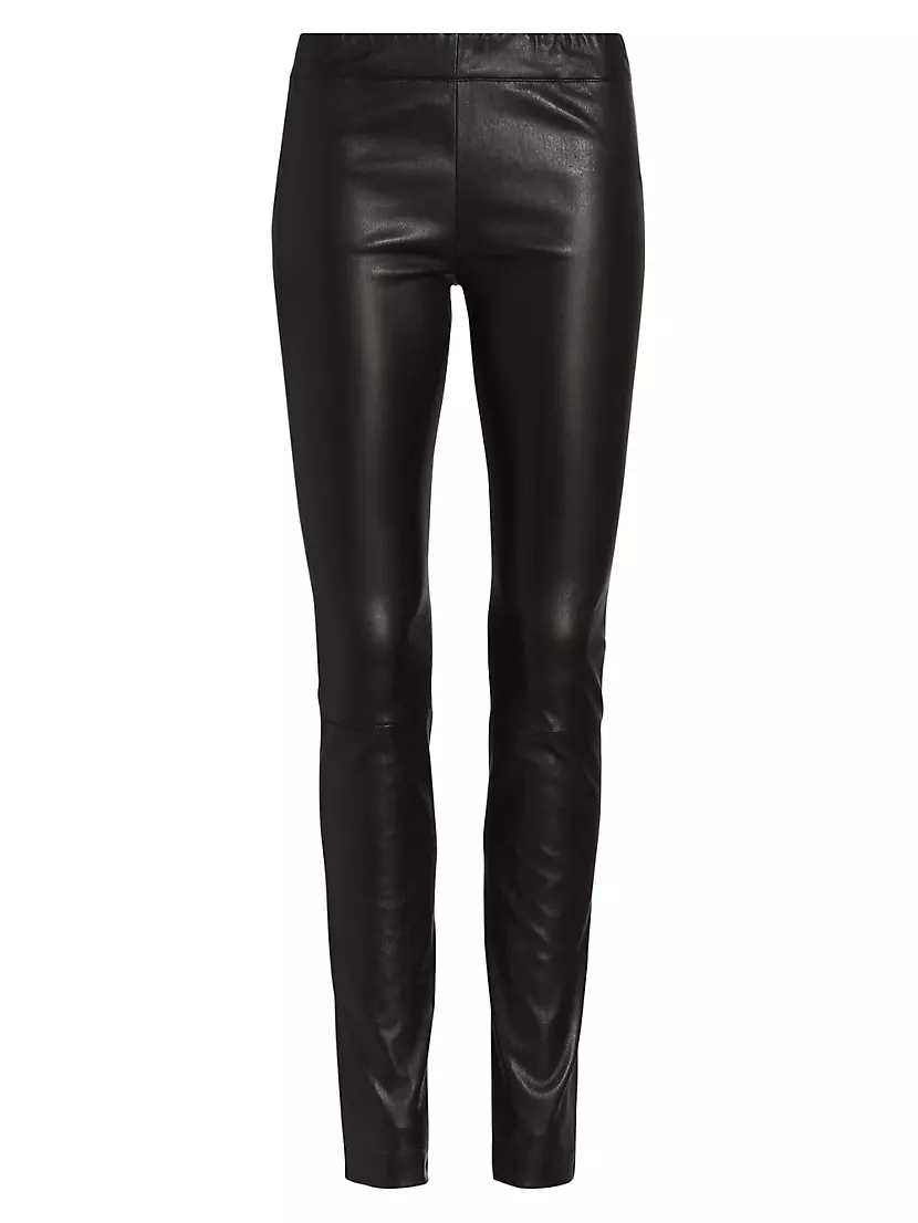 New Look Petite faux leather moto leggings in black