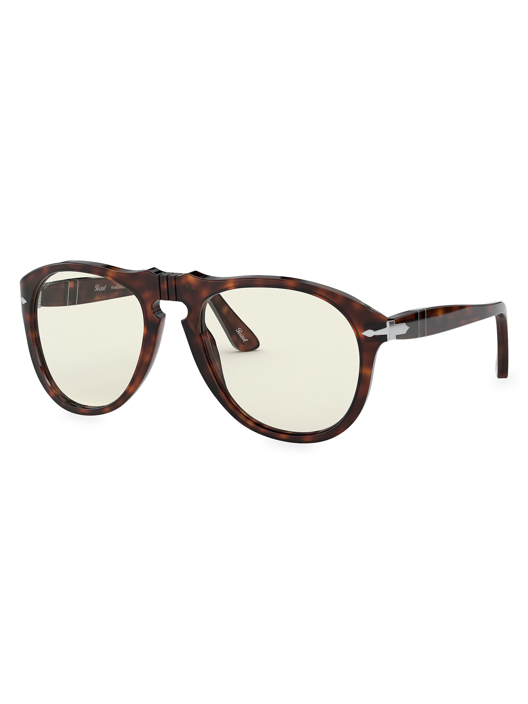 Persol Men's 55MM Round Sunglasses - Havana