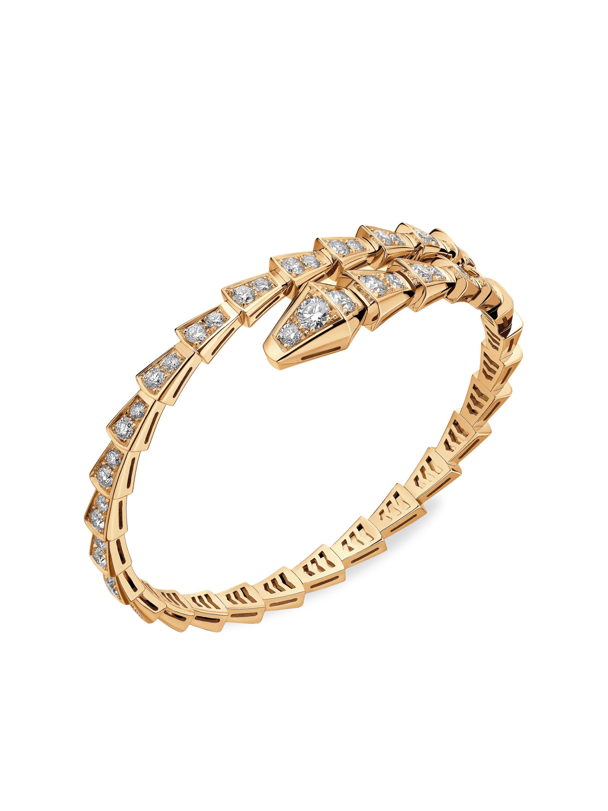 BVLGARI Women's Serpenti Viper 18K Yellow Gold & Diamond Wrap Bangle Bracelet - Yellow Gold