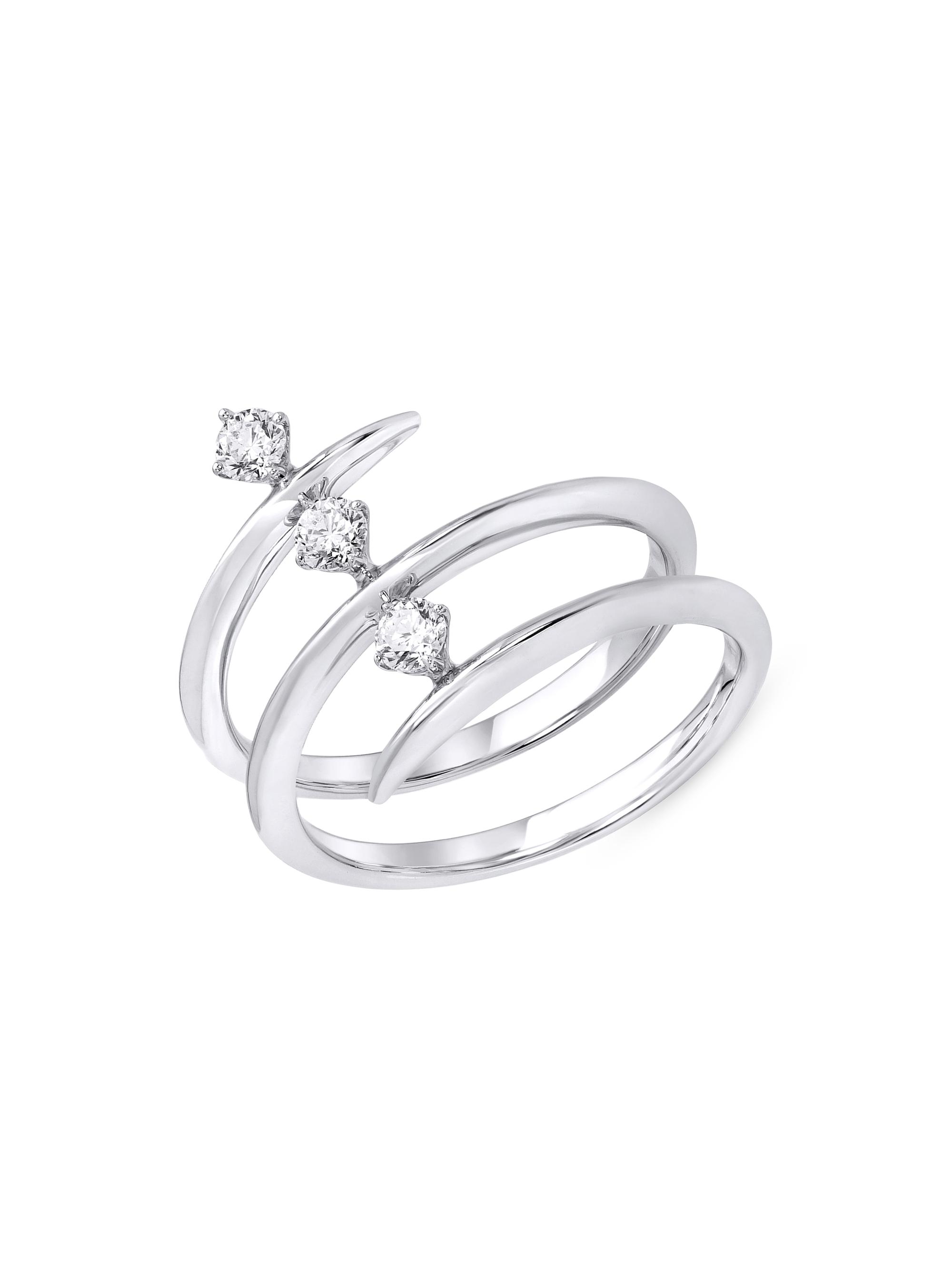 Hueb Women's Tribal 18K White Gold & Diamond Spiral Ring - White Gold