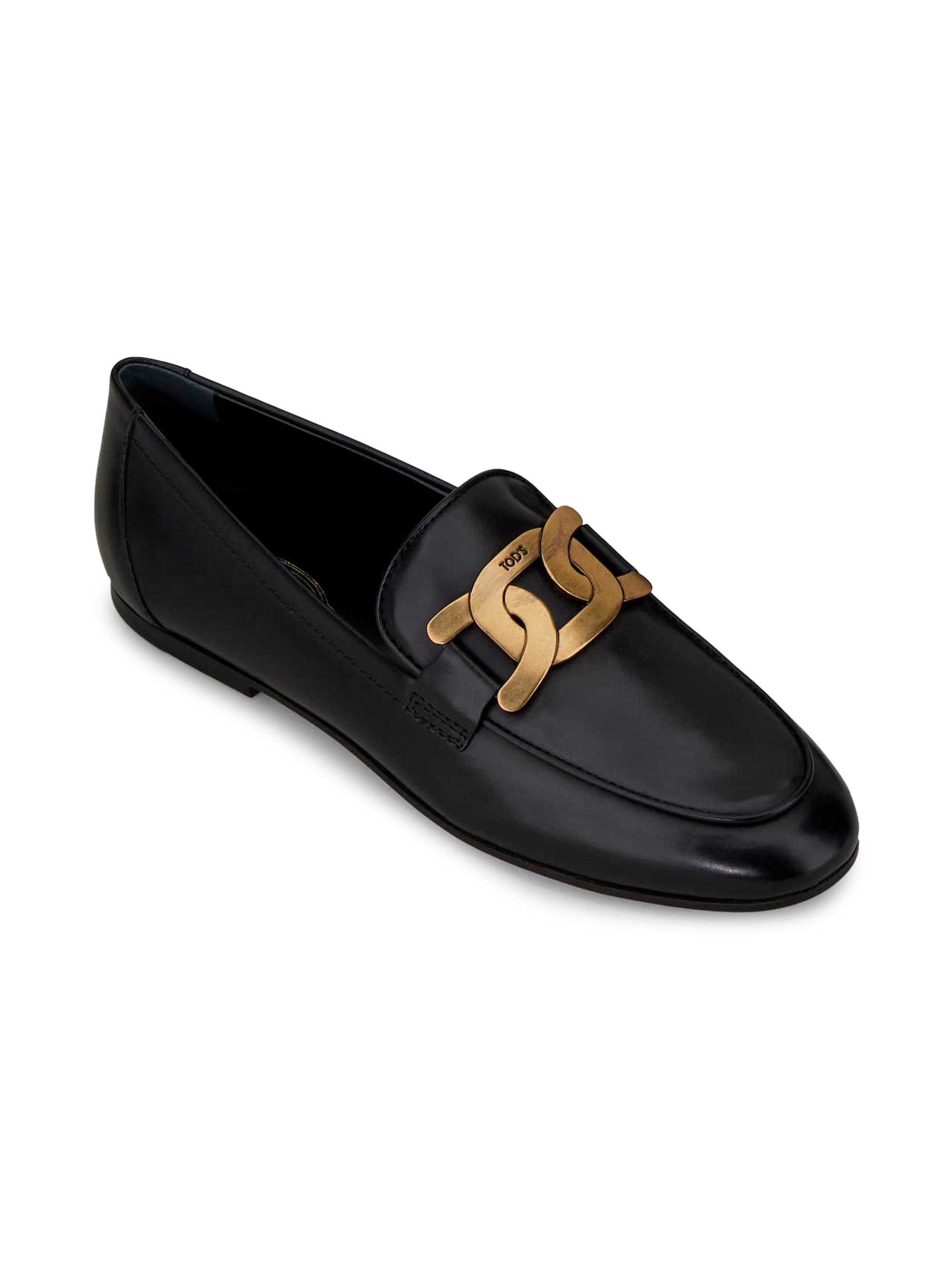 Tod's Kate Polished Goldtone Chain Leather Loafers | Saks Fifth Avenue