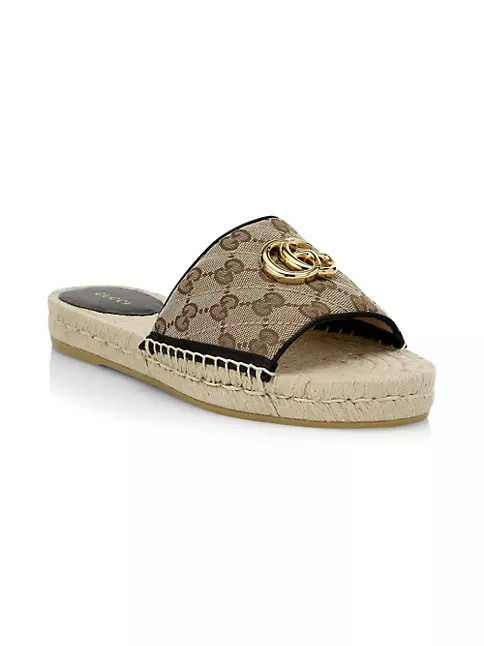 Shop Gucci GG Matelassé Canvas Espadrille Sandal