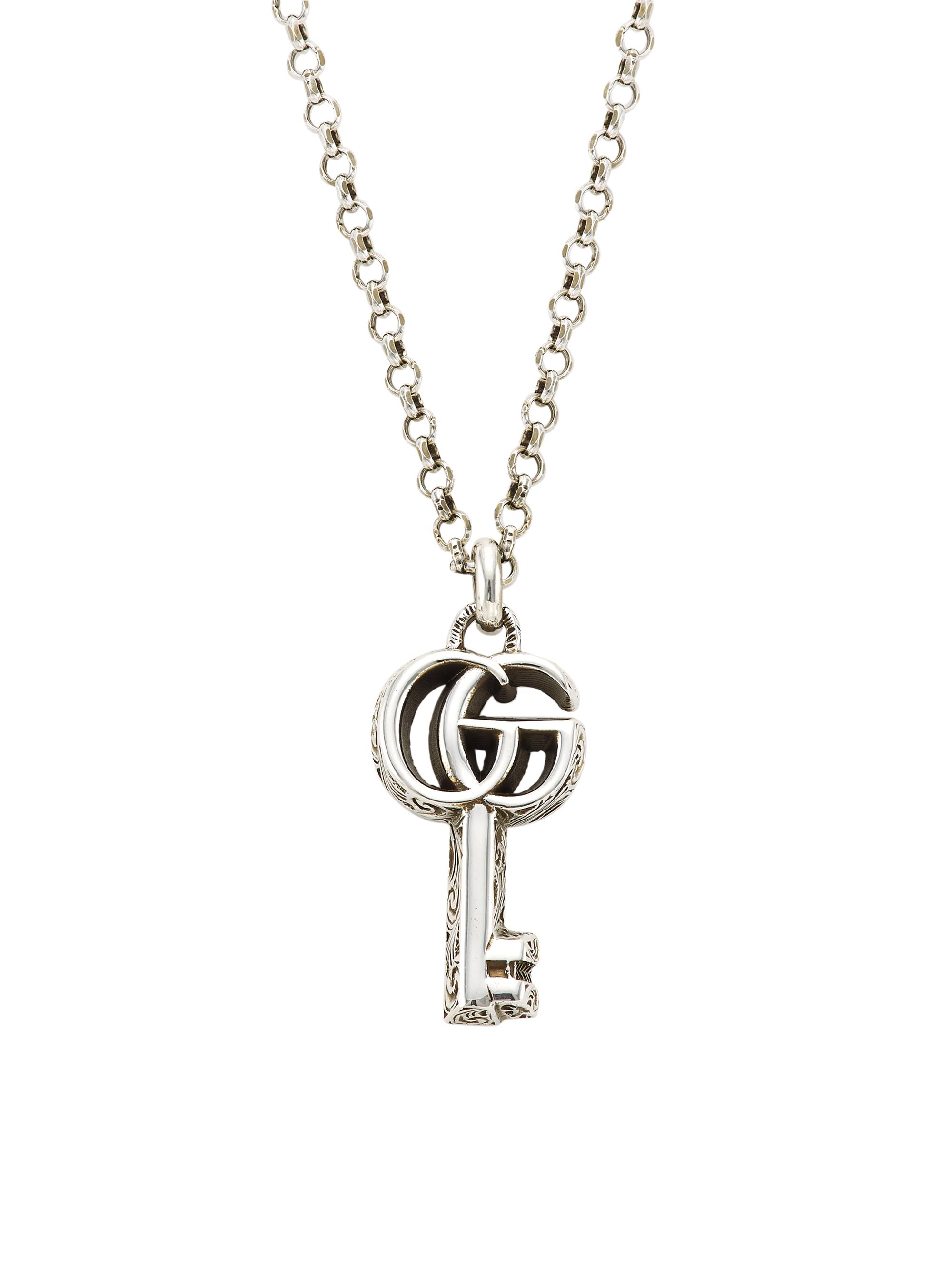 Gucci GG Key Sterling Silver Pendant Necklace | Saks Fifth Avenue