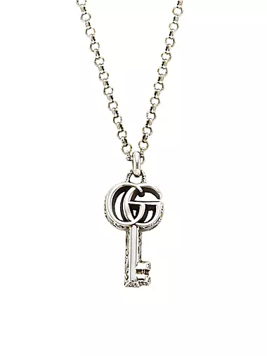 GG Key Sterling Silver Pendant Necklace