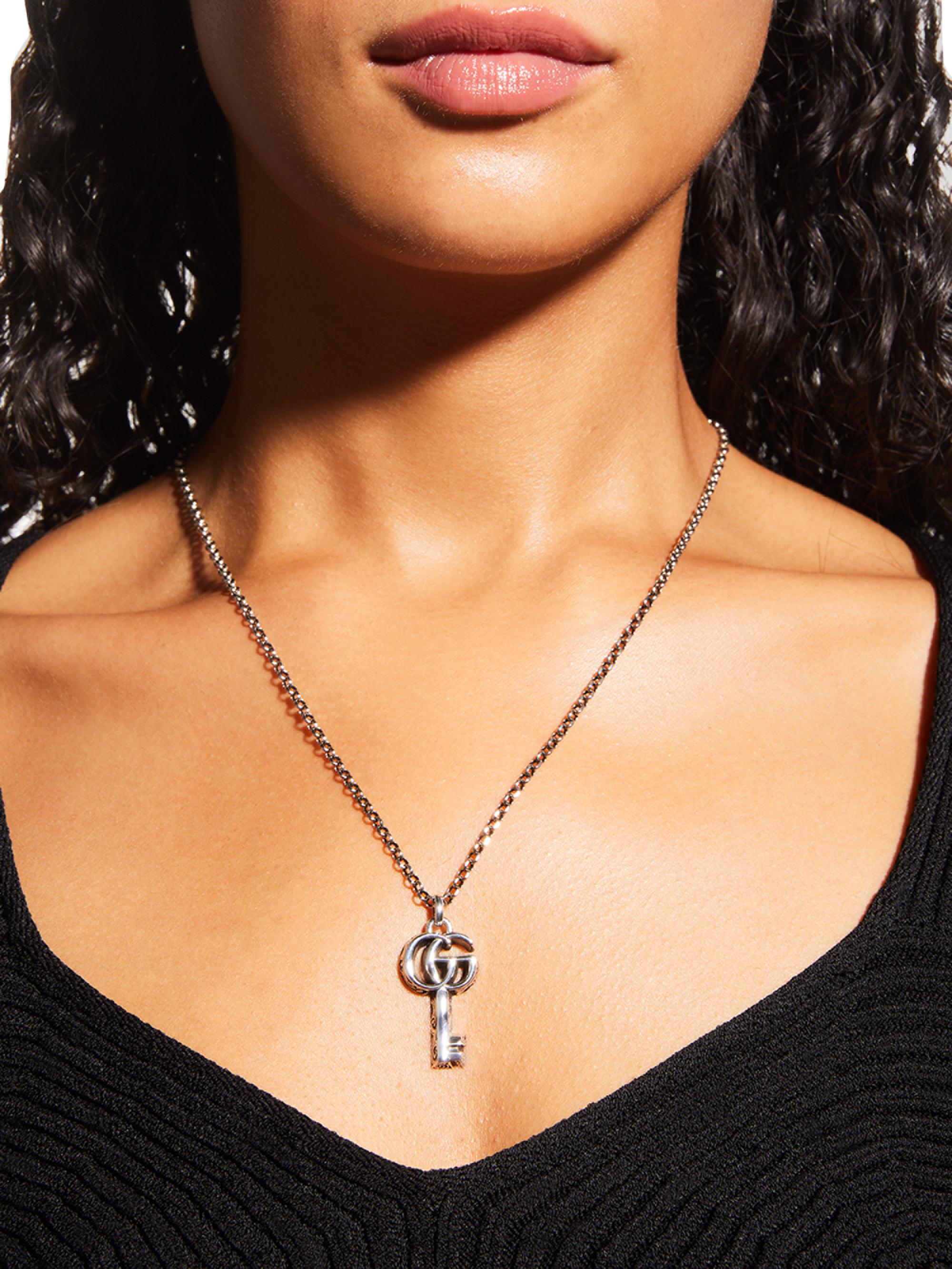 Gucci GG Key Sterling Silver Pendant Necklace | Saks Fifth Avenue
